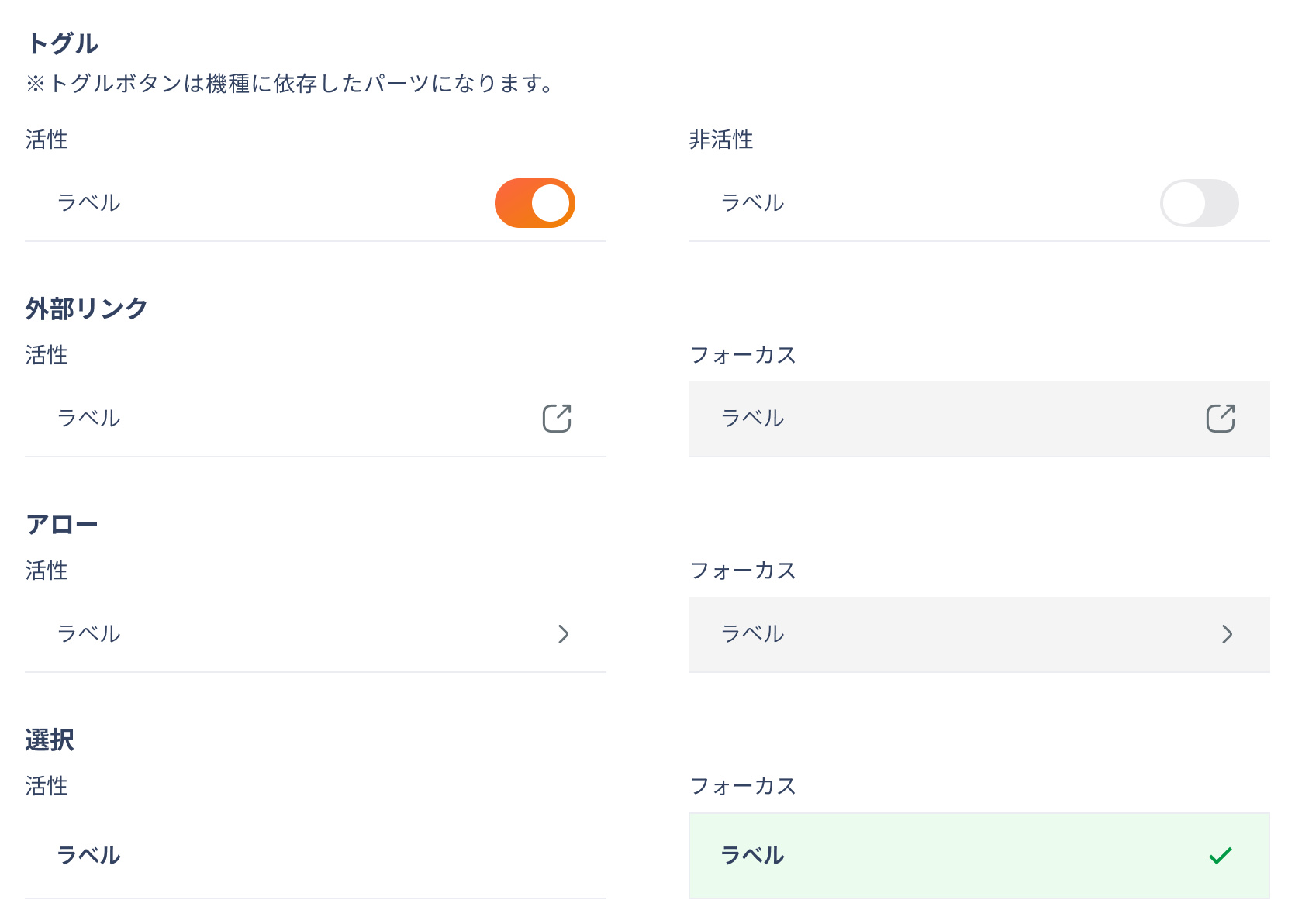 メニューリスト